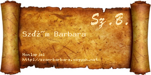 Szám Barbara névjegykártya