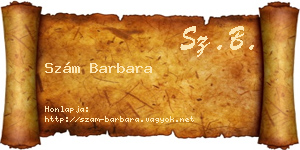 Szám Barbara névjegykártya