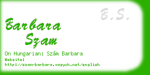 barbara szam business card
